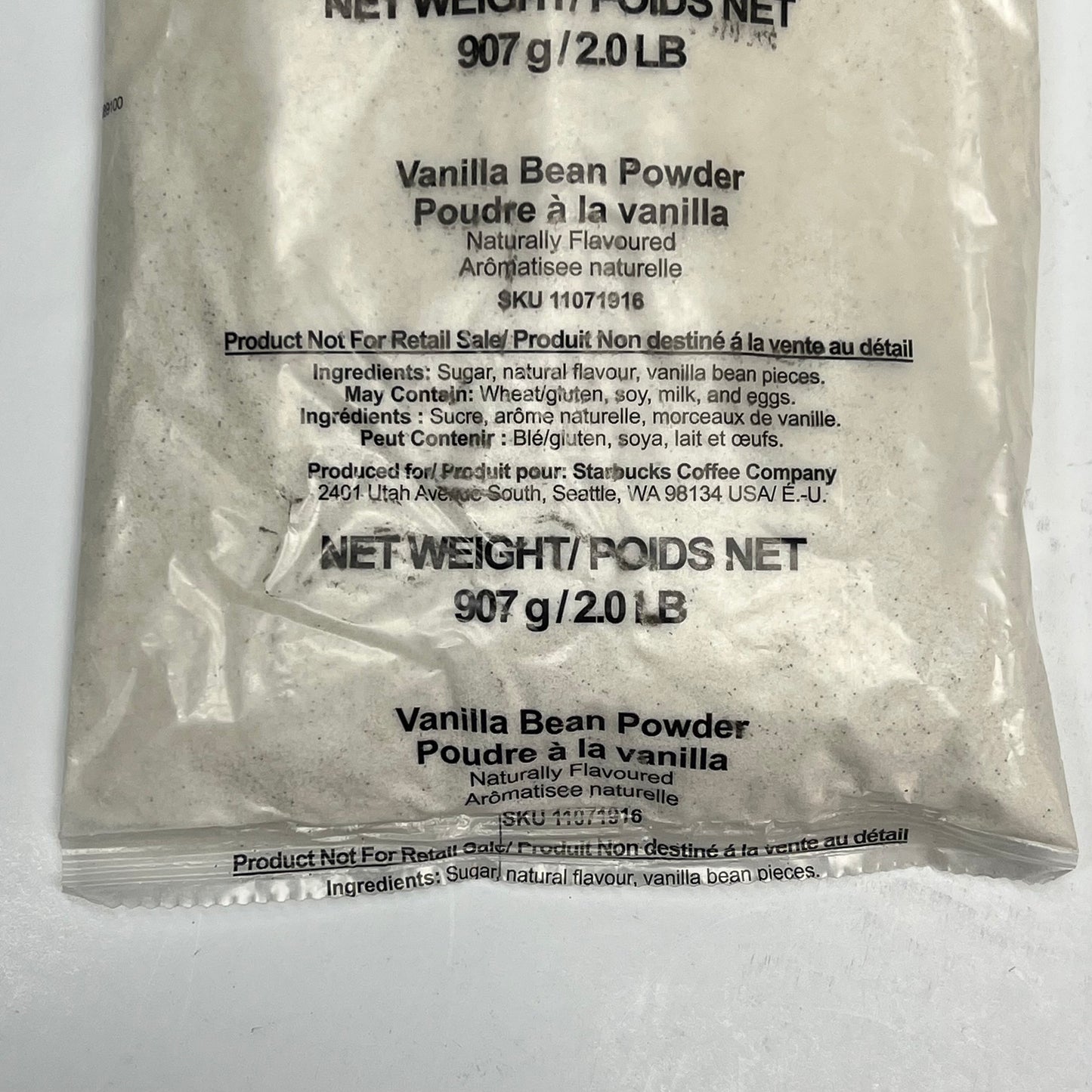 ZA@ STARBUCKS (12 PACK) Vanilla Bean Powder 2 Lb White BB 08/26