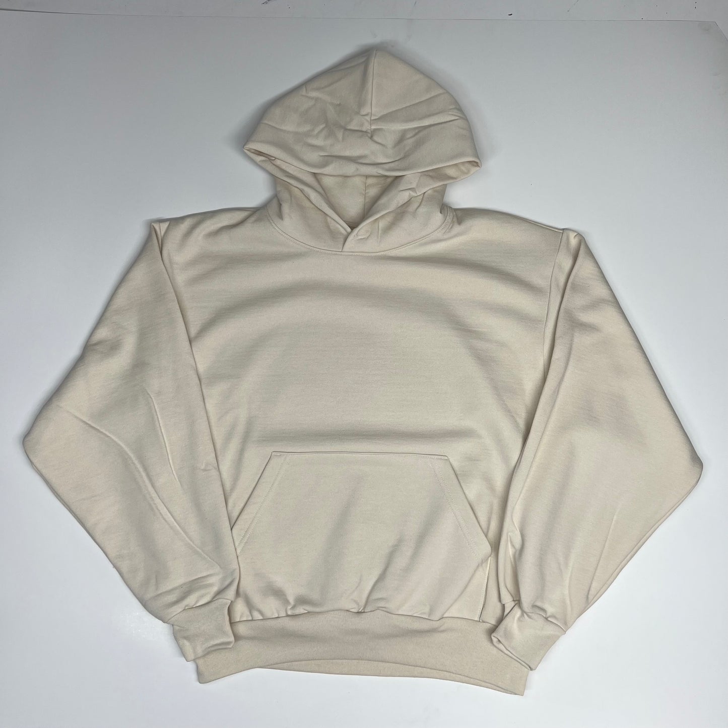 LOS ANGELES APPAREL Mid-weight Poly Cotton Fleece Hoodie Unisex Sz M Cre|me