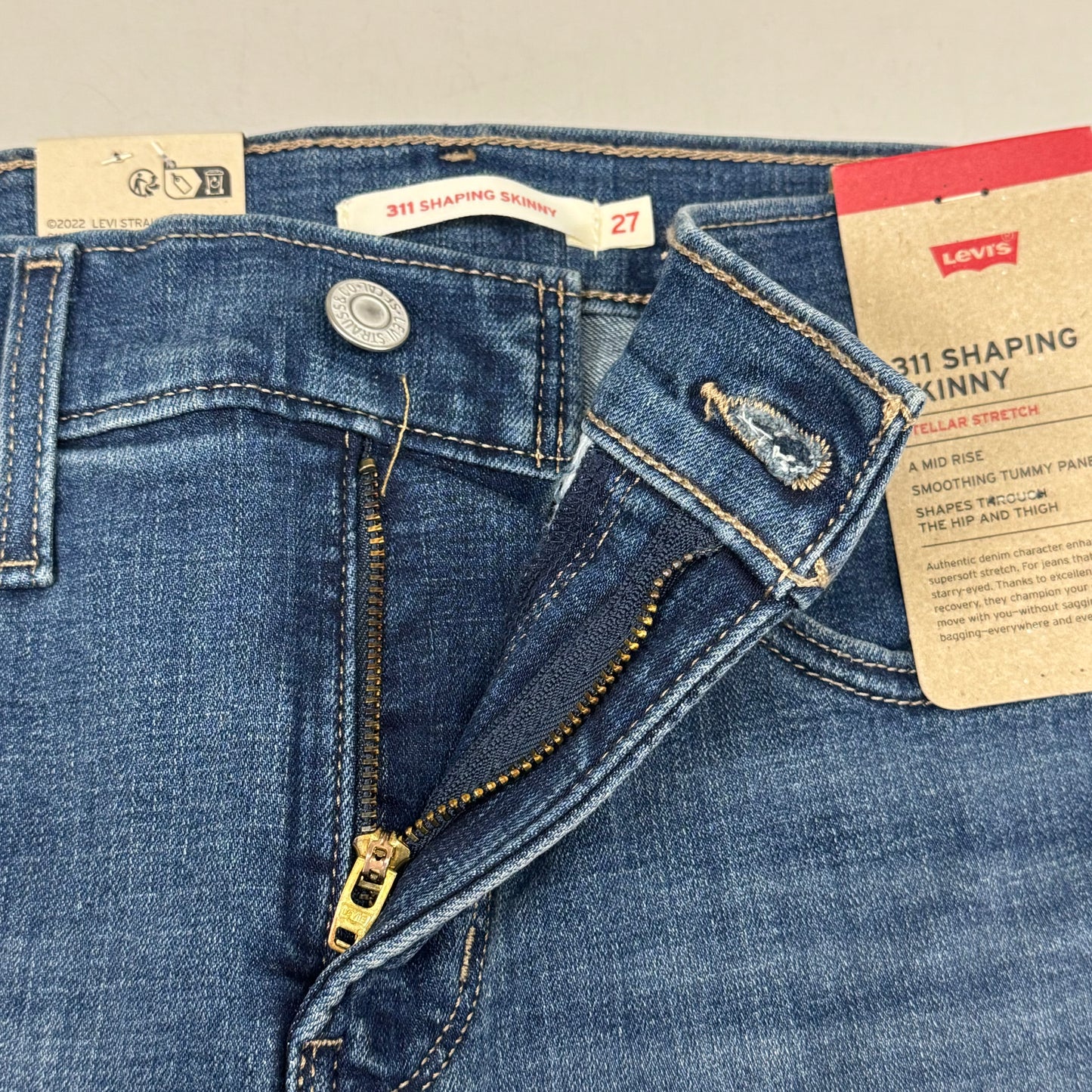 LEVI'S 311 Shaping Skinny Stellar Stretch Mid Rise Women's Sz 27x28 Lapis Gallop