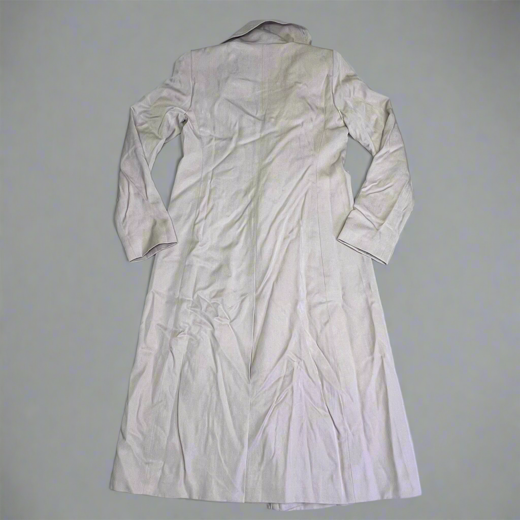 CLUB MONACO Long Trench Coat 100% Lyocell Shell Women's Sz S Light Khaki