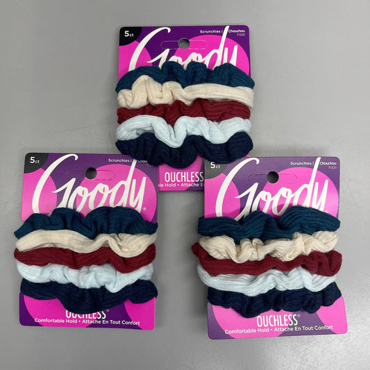 GOODY 3 Sets of 5! Comfort Hold Scrunchies 15 CT Assorted Colors 3001297 (New)