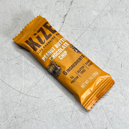 KIZE (24 PACK) Peanut Butter Chocolate Chip Protein Bars  1oz Each BB 03/27