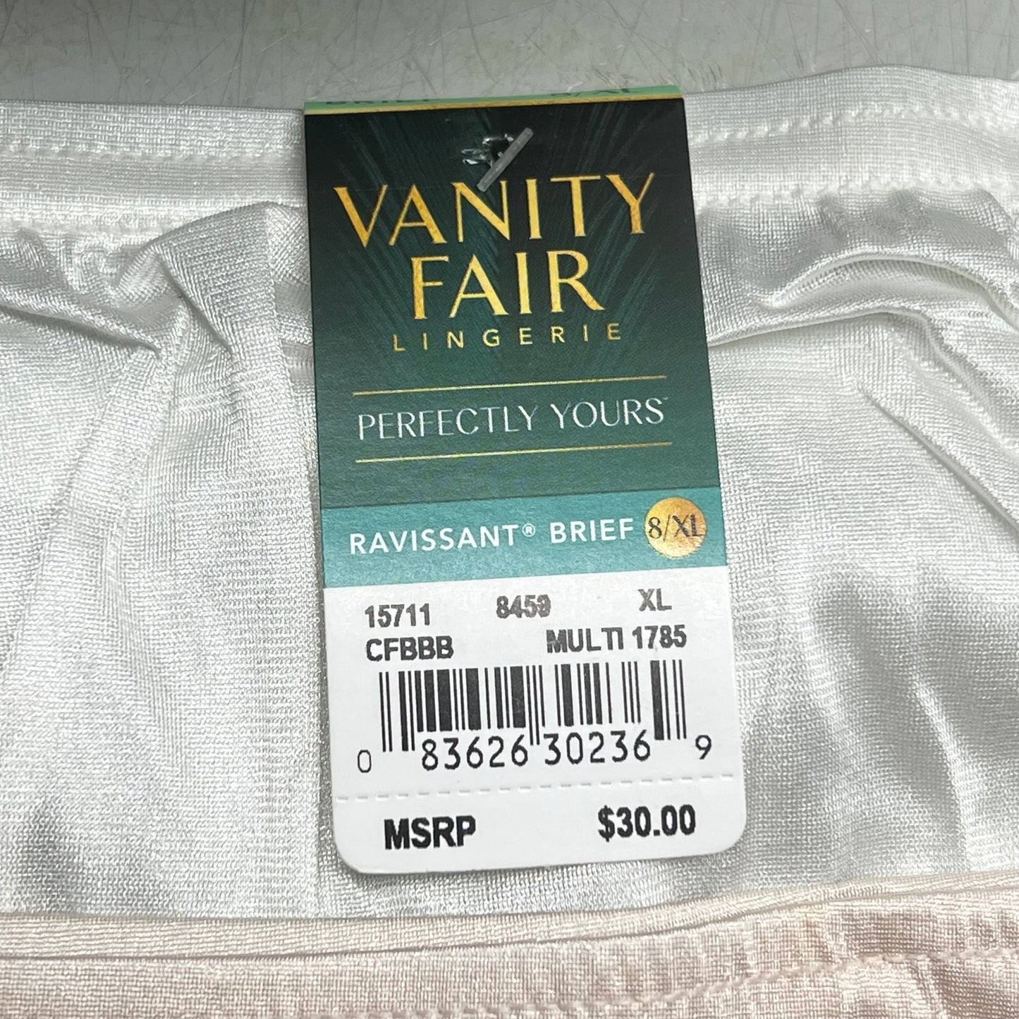 ZA@ VANITY FAIR Lot of Lingerie Perfectly Yours Ravissant Brief Women's Sz XL Cherry/Creme/White 15711