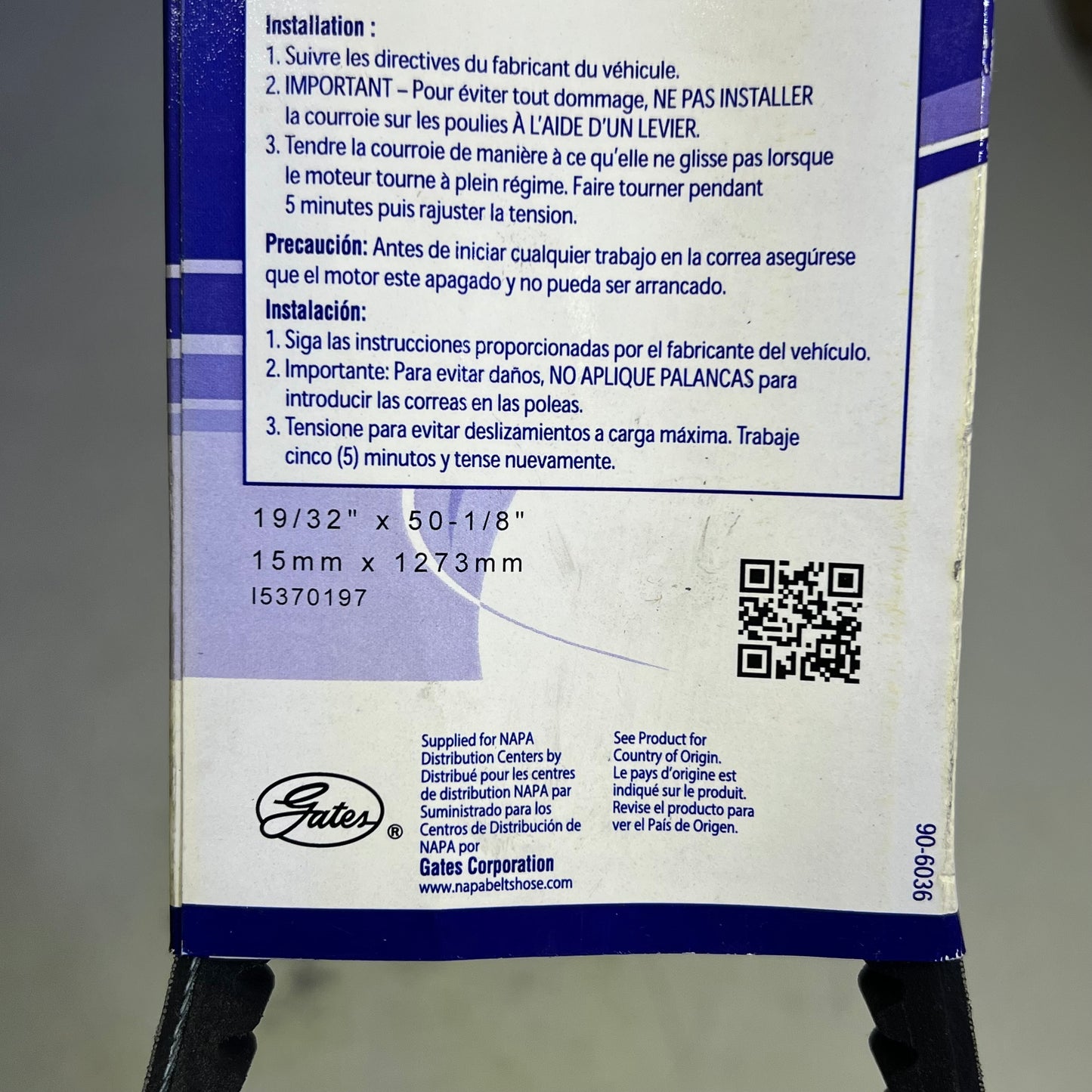 NAPA Automotive Belt Double Cog 49.50" Effective Length Black 22495