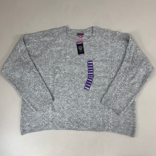 VINCE CAMUTO Cable Knit Sweater Women's Sz-XXL Light Heather Grey SC2895