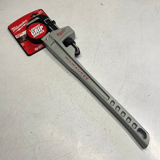 MILWAUKEE Aluminum Pipe Wrench Ergonomic Hook Jaw Design 24" 48-22-7224