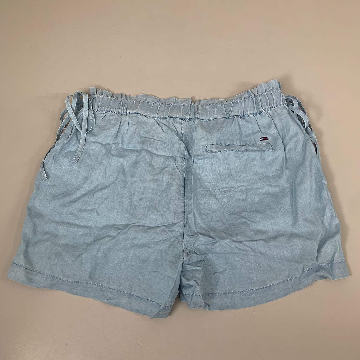 TOMMY HILFIGER JEANS Lyocell Shorts Side Ties Blue Women's SZ Large