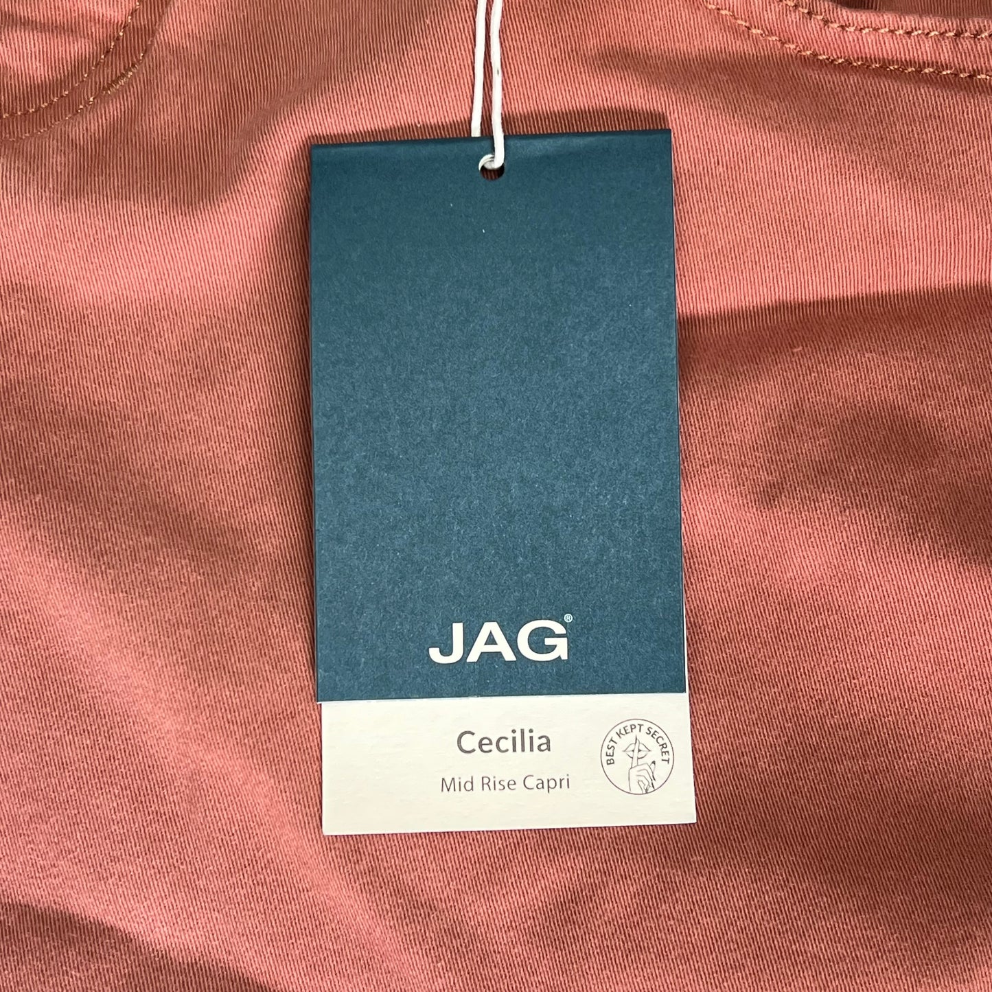 JAG Cecilia Capri Pants Super Stretch Twill Fabric Mid Rise Women's Sz 10 Salmon