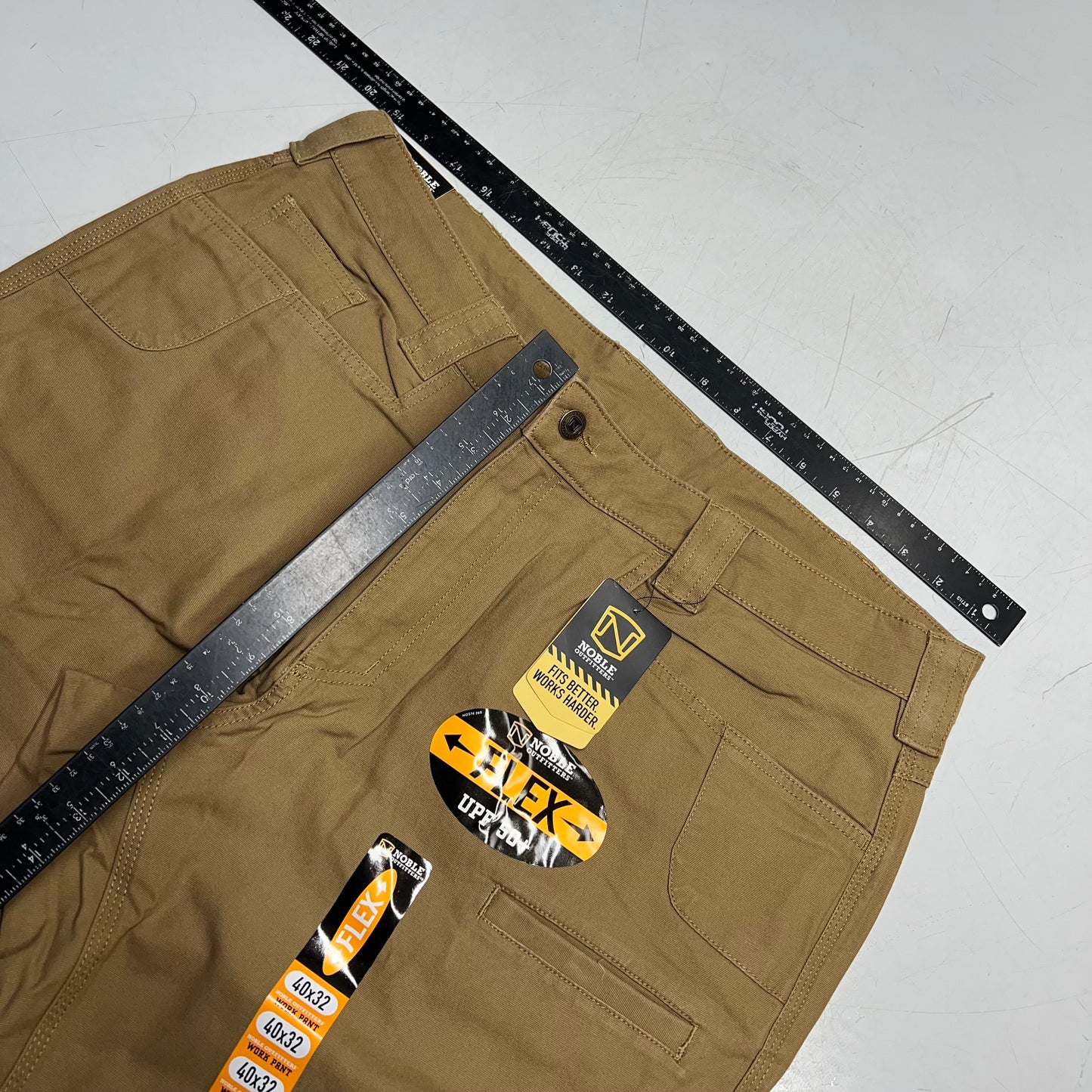 NOBLE OUTFITTERS Canvas Double Front Work Pant Men's Sz 40x32 Coyote 18452