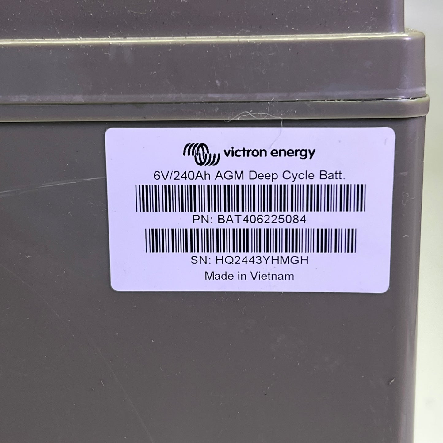 VICTRON ENERGY AGM Deep Cycle Battery 6V-240AH Grey AGM 6-240 (New Other, Distressed Box)