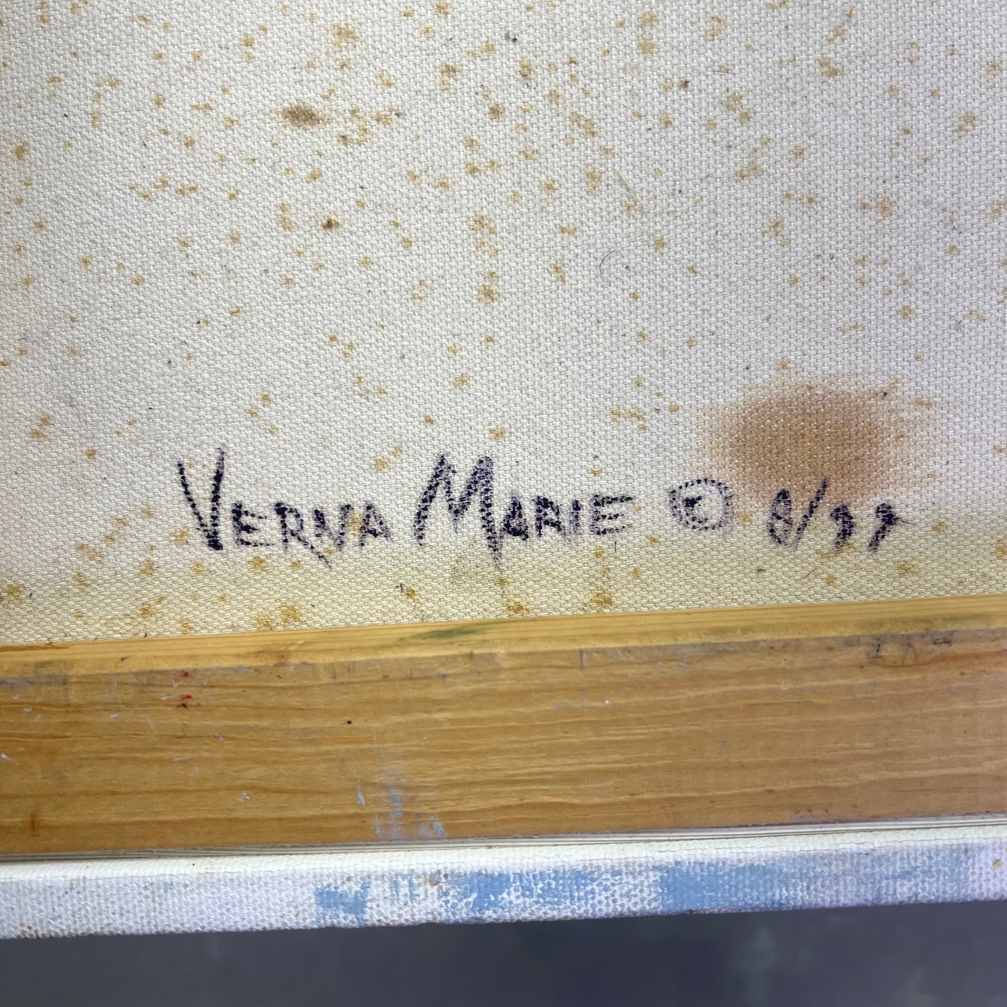 VERNA MARIE (CAMPBELL) Textured Oil Painting On Canvas Lotus Pond 18"x14"