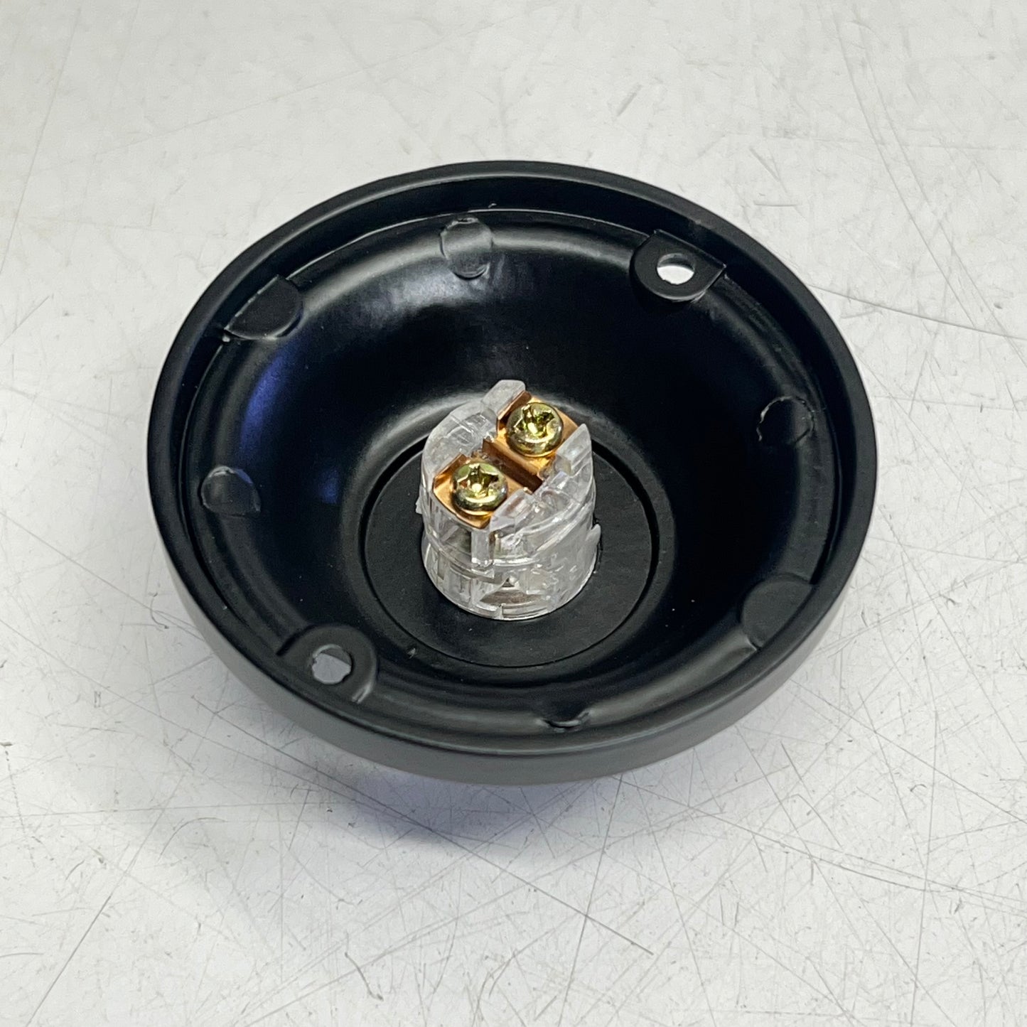 QUORUM Main Street Round Door Chime Button Old World Matte Black 7-304-95