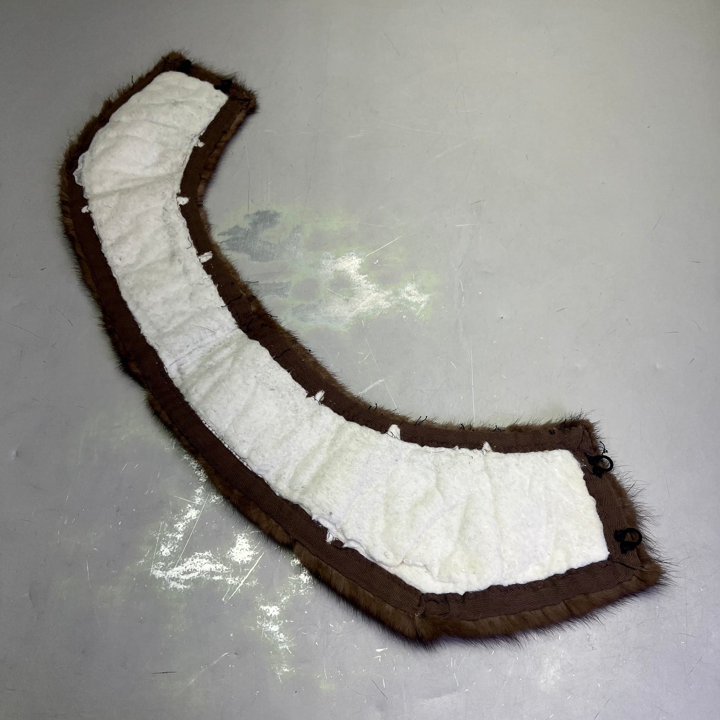 Real Mink Fur Collar/Neck Scarf 27"x5" Brown (Pre-Owned)