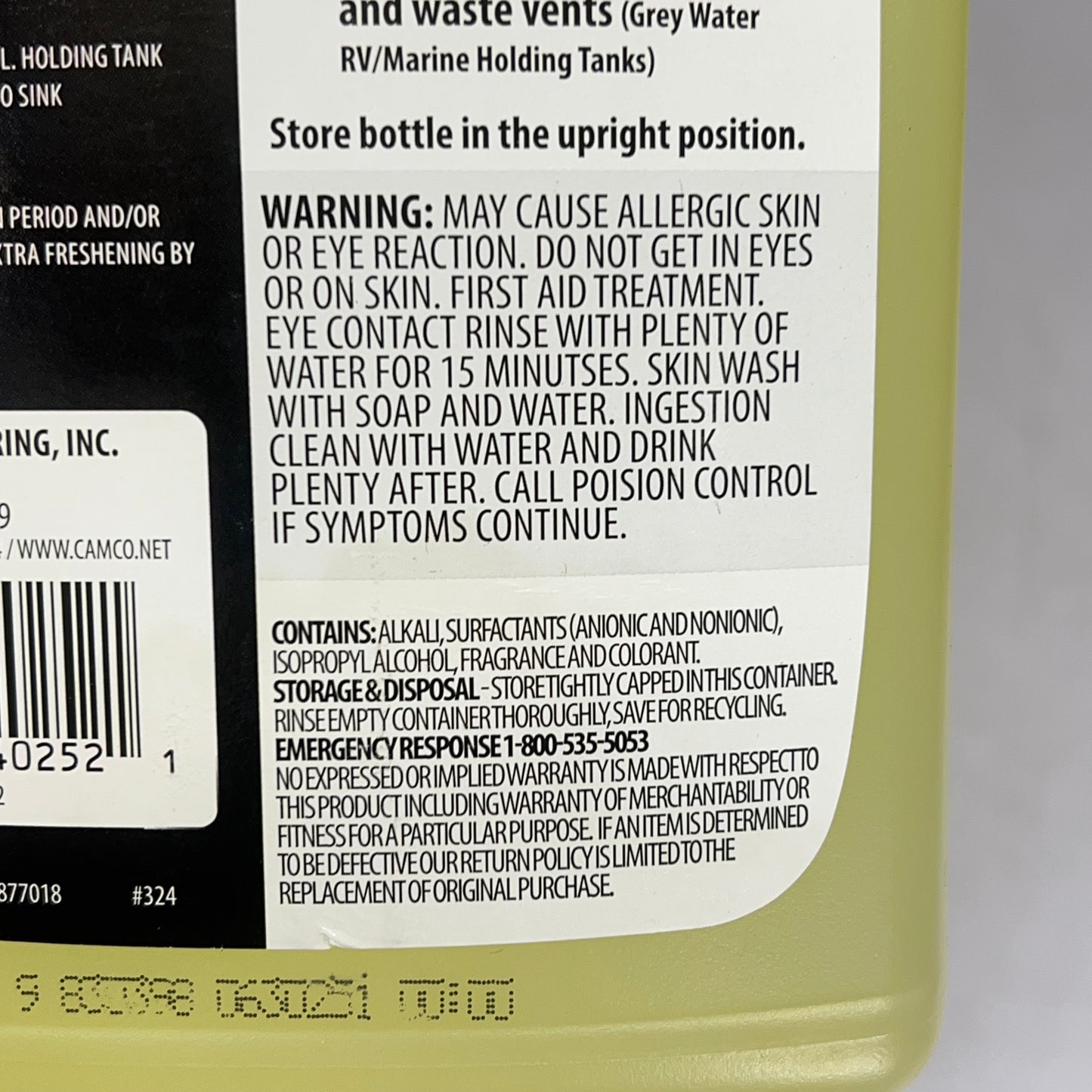 CAMCO (4 PACK) Tst Grey Water Control Rv Sink Odors Lemon Scent 32 fl oz 40252