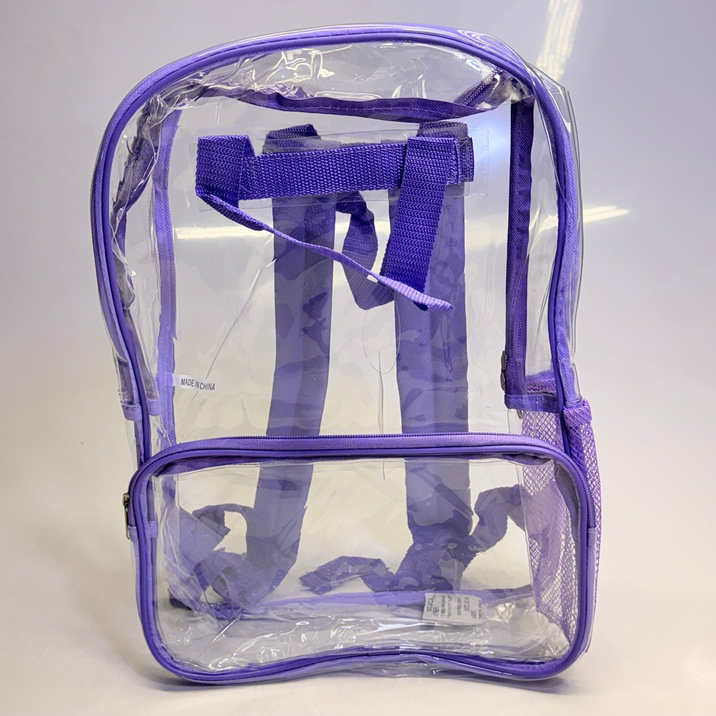 BWAP 17" Clear Plastic Backpack 17" x 12" x 6" Color Lavender BP1643