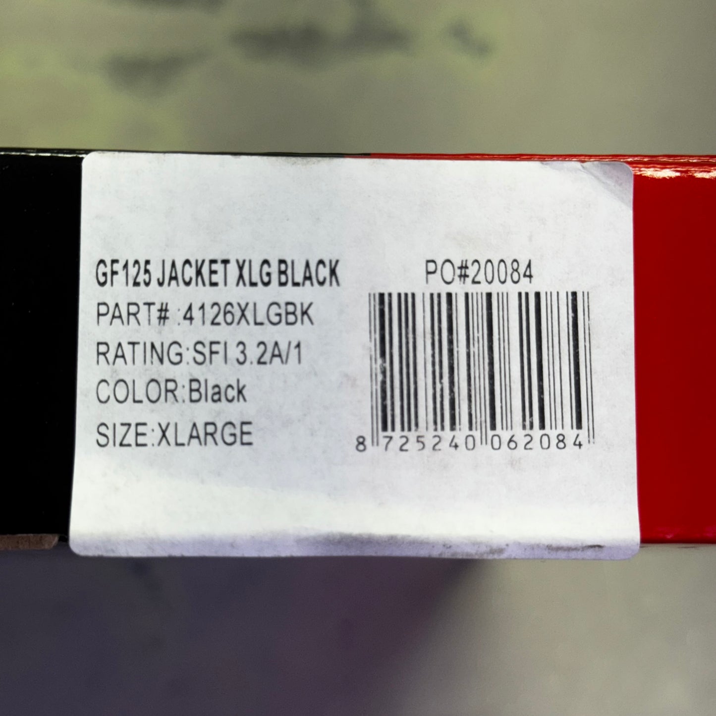 G-FORCE Racing GF125 Jacket XL Black 4126XLGBK