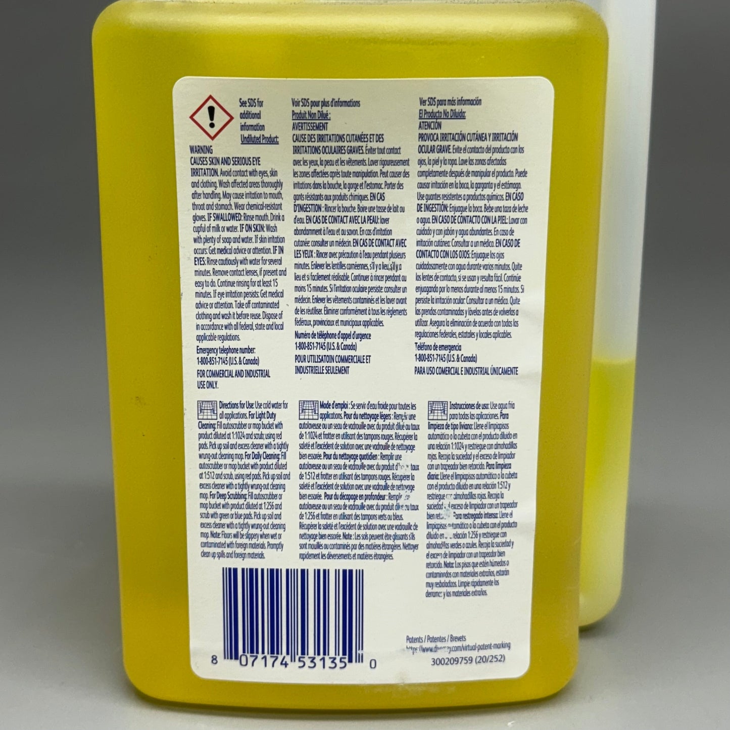 ZA@ DIVERSEY PROMINENCE 6PK Heavy Duty Floor Cleaner 946ml BB: 07/25 8 1/2”Hx4 1/2”Lx3”W Yellow C