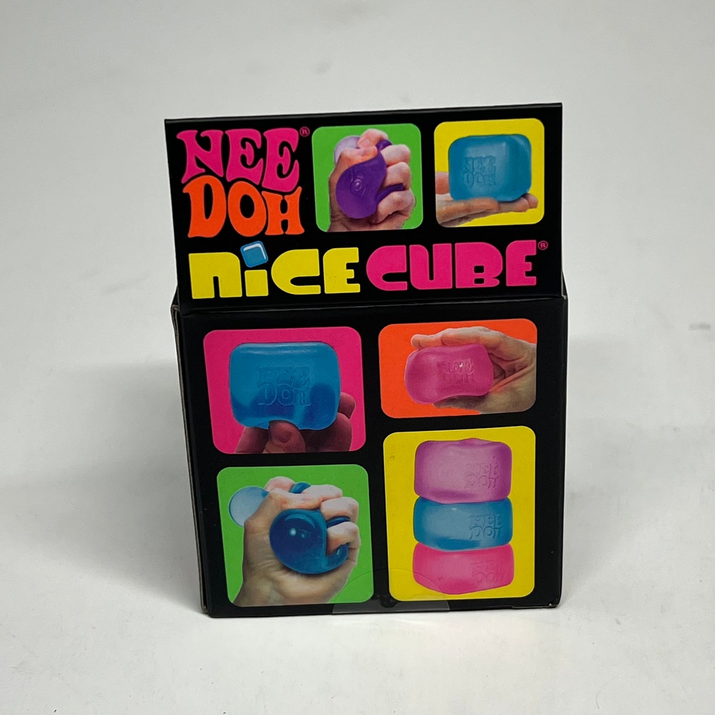 NEE DOH (3 PACK) Nice Cube Super Solid Squish Collectable Pink, Blue & Purple