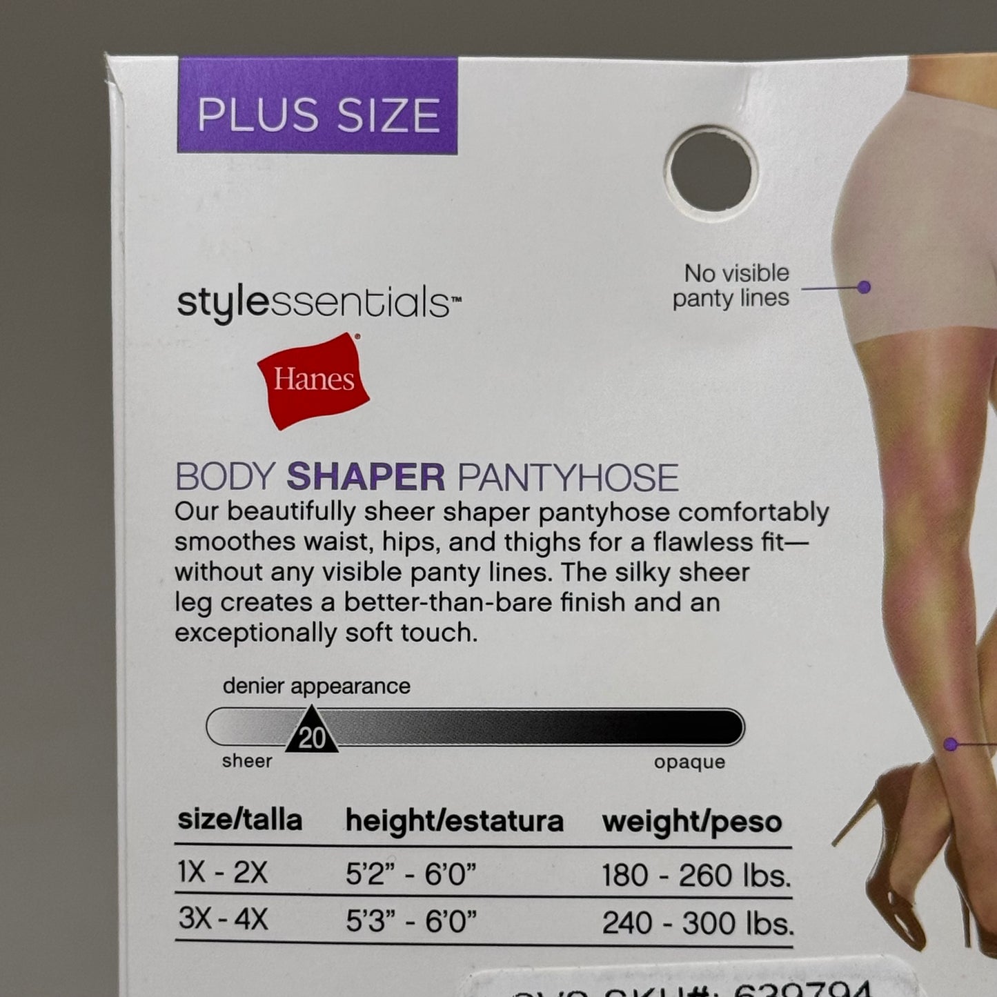 HANES (3 PACK) Style Essentials Body Shaper Pantyhose Women's 1X/2X Nude 639794