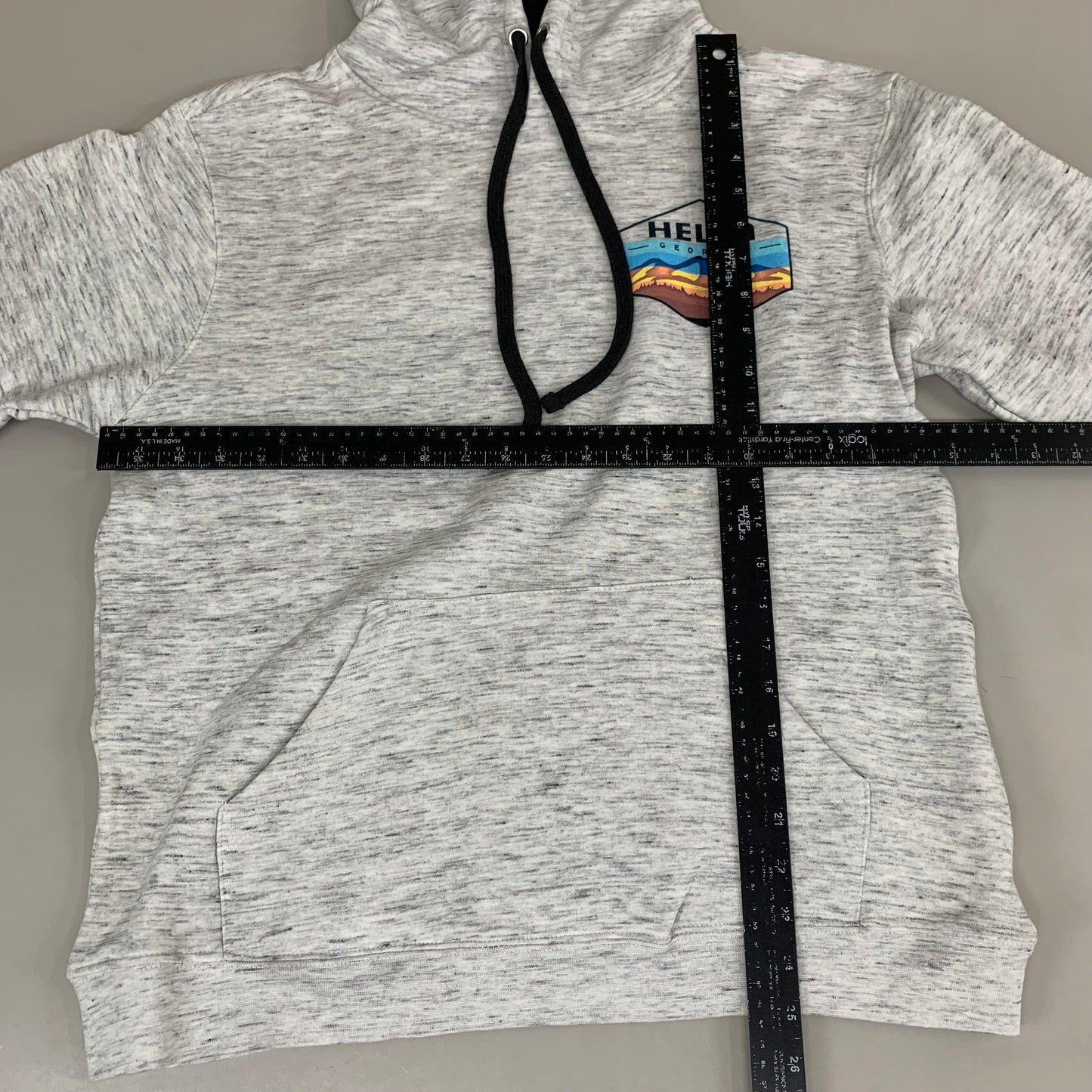LONEROCK Helen Georgia Tie Hoodie Sz L White/Grey