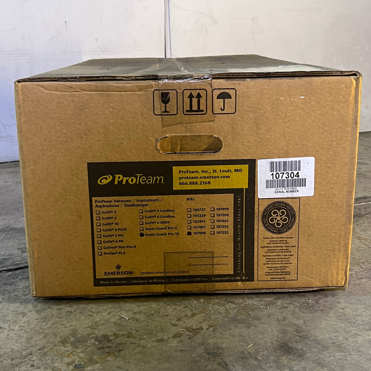 PROTEAM Super Coach Pro 10 Commercial Backpack Vacuum Cleaner Sz 23"H Grey 1073110