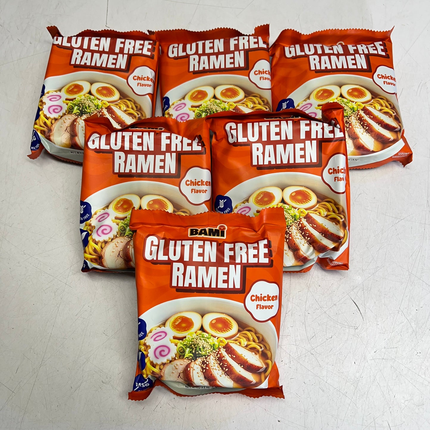 BAMBI (6 PACK) Individual Gluten Free Ramen Chicken Flavor 2.93 Oz BB 10/26