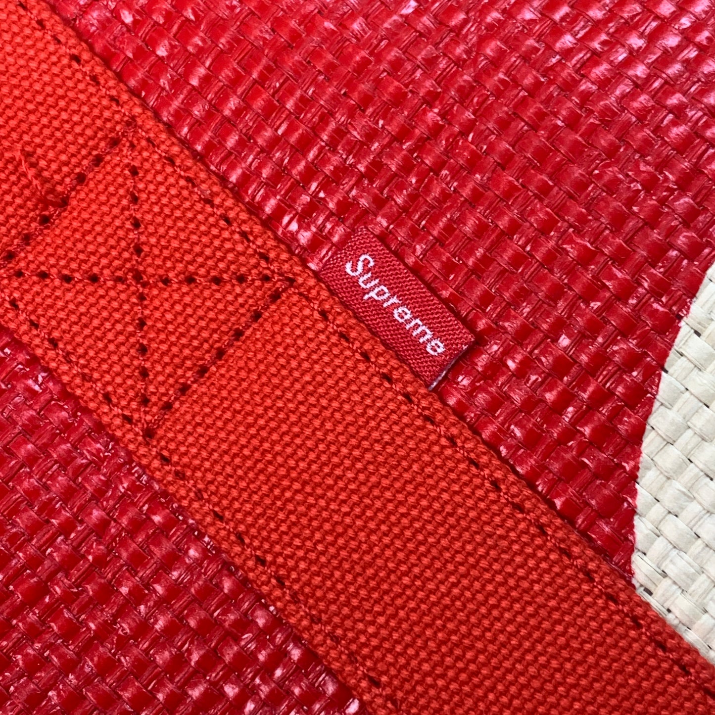 SUPREME Raffia Tote Bag Woven Red SS20 Authentic (New)