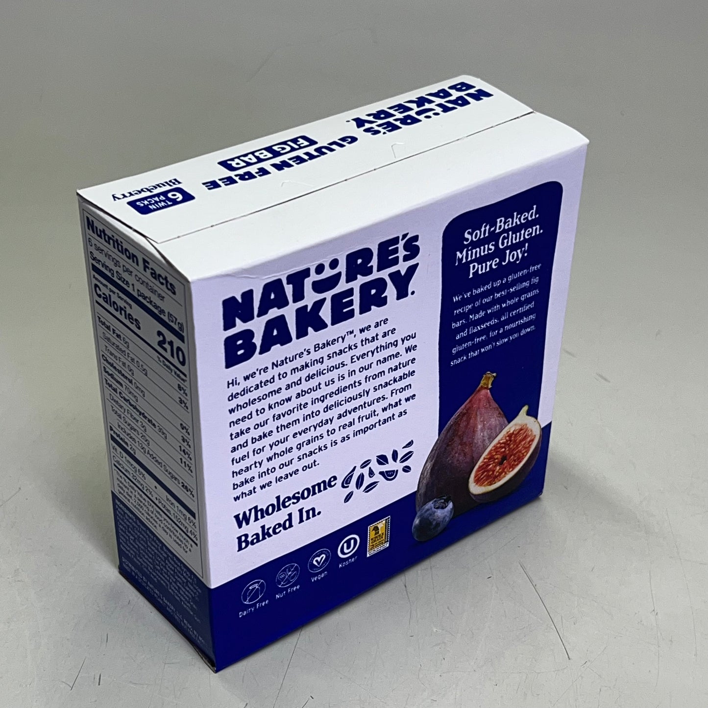 ZA@ NATURE'S BAKERY (6 BOXES, 6 BARS EACH) Blueberry Gluten Free Fig Bar BB 02/26