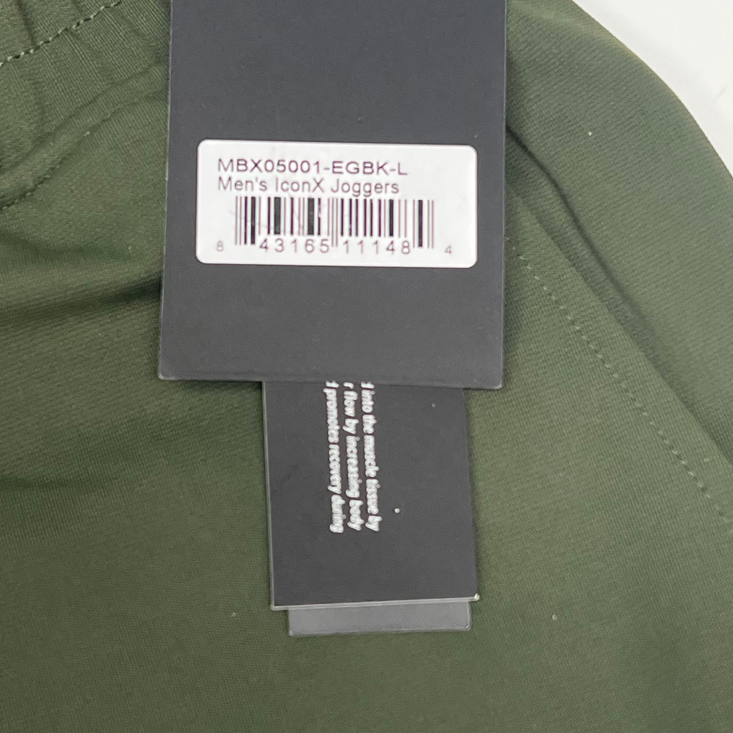 ICONX Drawstring Joggers Biofleece Construction Men's Sz L Evergreen/Black