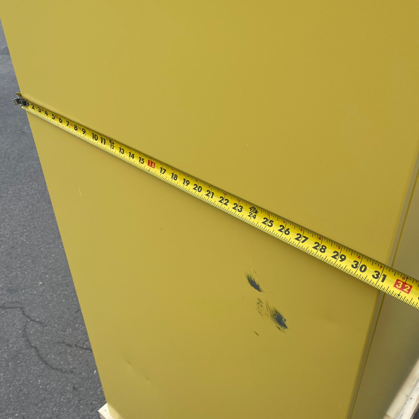 SECURALL Hazardous Waste Storage Cabinet 120 Gal 67”x56”x31” Yellow W3080 (B)