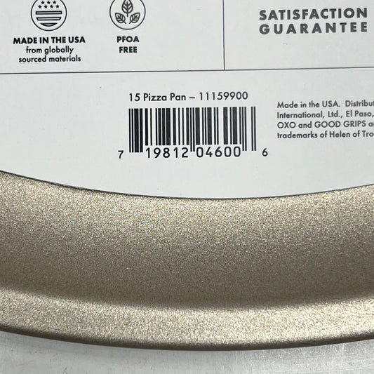 OXO Non-stick Pro Pizza Pan Heavy Gauge Aluminized Steel 15" Metallic Taupe