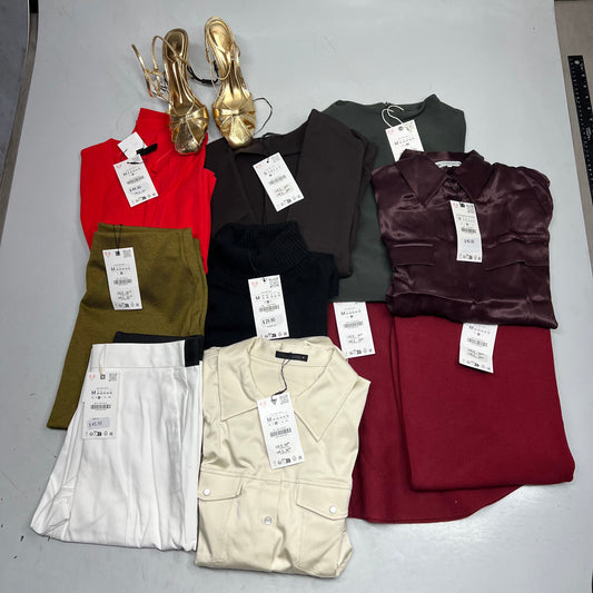 ZA@ ZARA Lot Of Assorted Clothing, Tops, Sweaters, Skirt & Bottoms Women's Sz M Multicolor