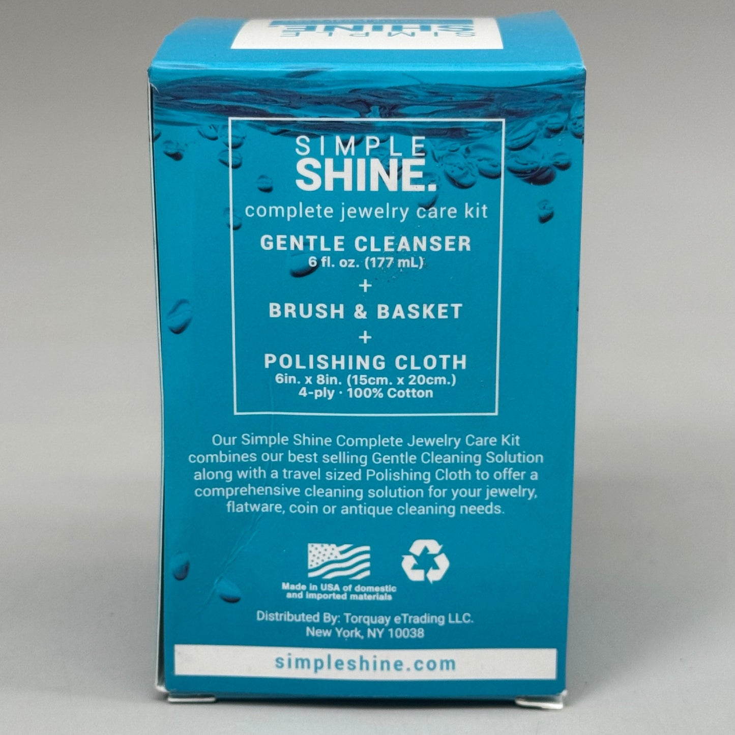 ZA@ SIMPLE SHINE Gentle Jewelry Care Kit w/ 100% Brush & Cloth Blue X002VXCEMH B