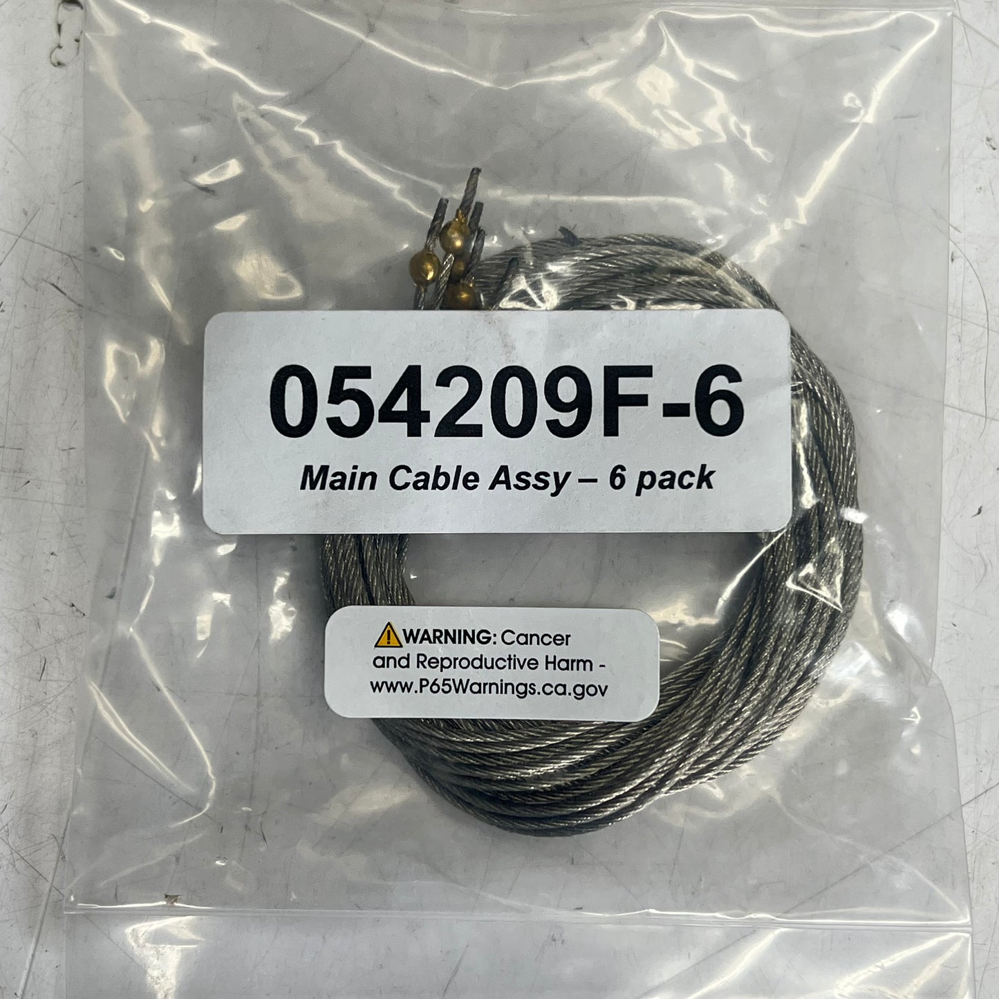 (6 PACK) Main Cable Assy for Automatic Taper High Strand Count  Silver 054209F-6