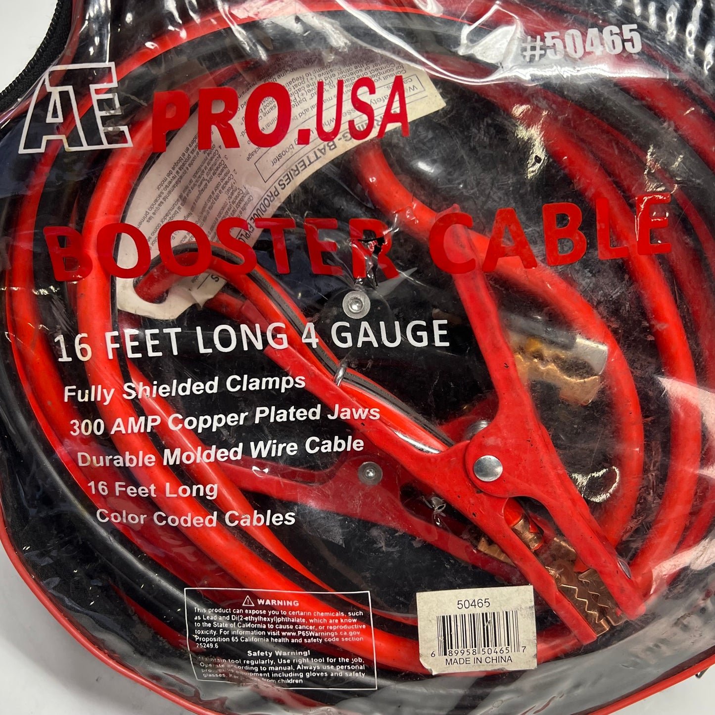 ZA@ ATE Pro Usa Booster Cable Fully Shielded 16' 4 Gauge 300 Amp Red/Black  50465 (As-Is)
