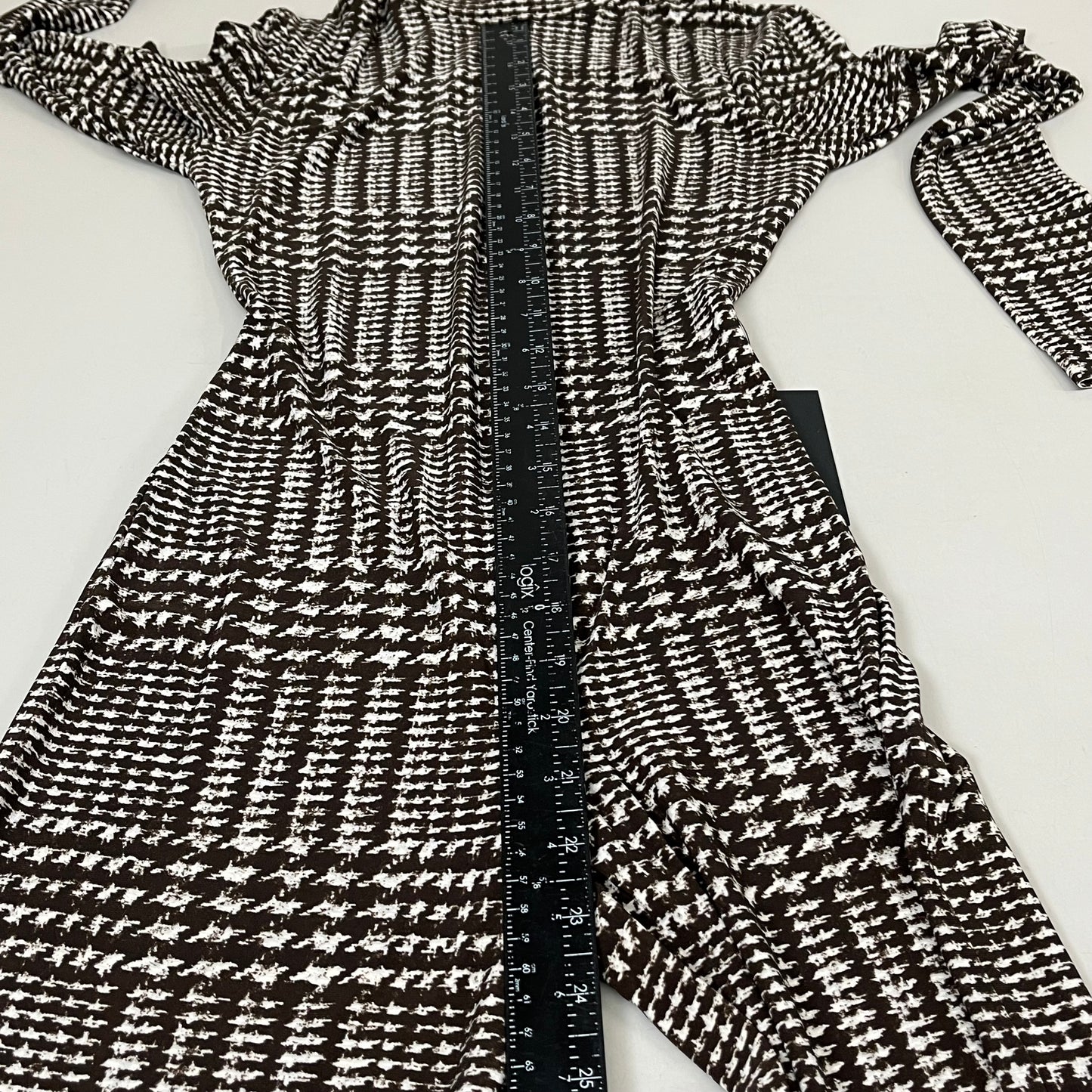 NORMA KAMALI Sleeve Open Back Catsuit Footsie Women's Sz XXS/32 Chocolate Plaid