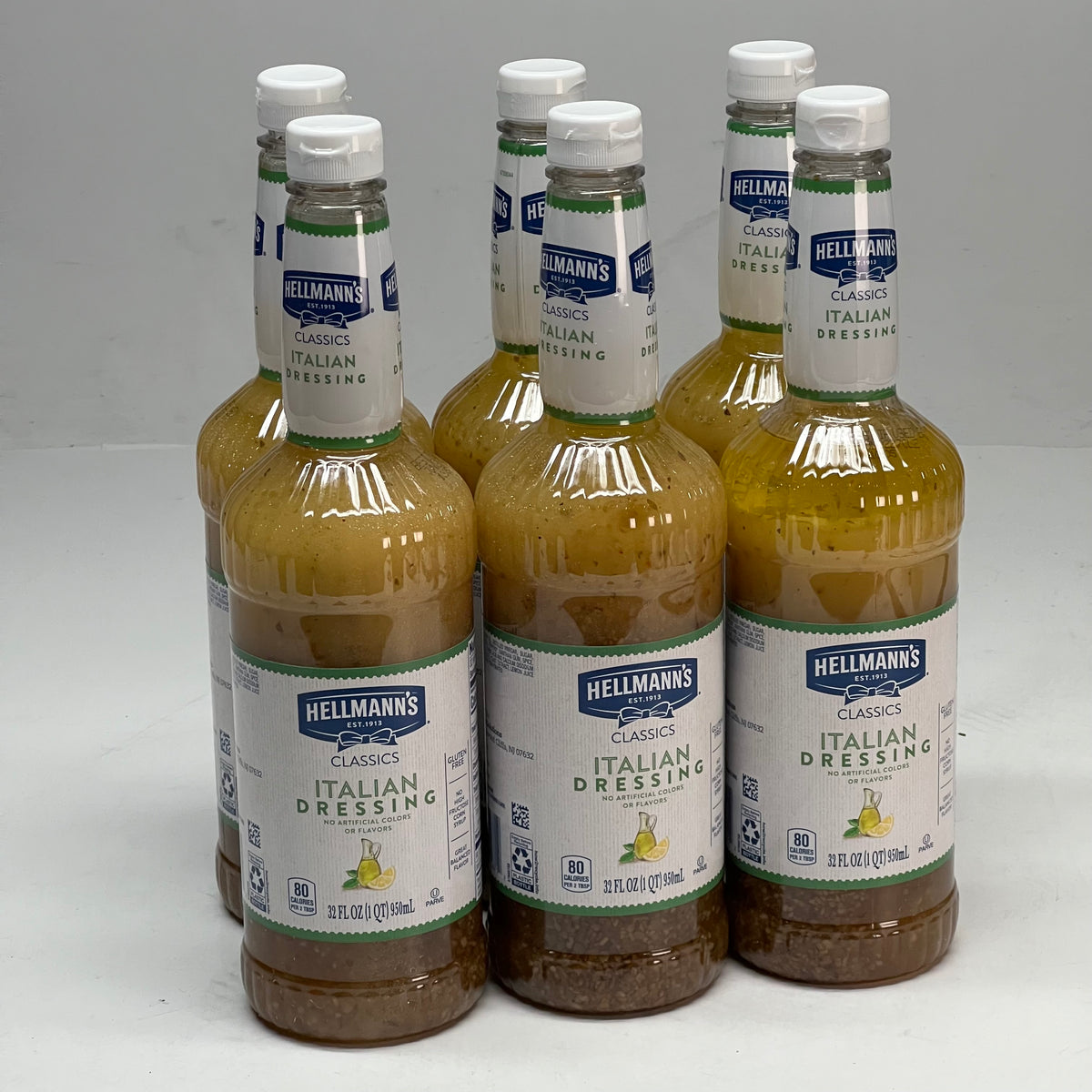 ZA@ HELLMANN'S (6 PACK) Italian Salad Dressing Salad Bar Bottles 32 fl oz. BB 06/27 67535916 (New Other, Distressed Box)
