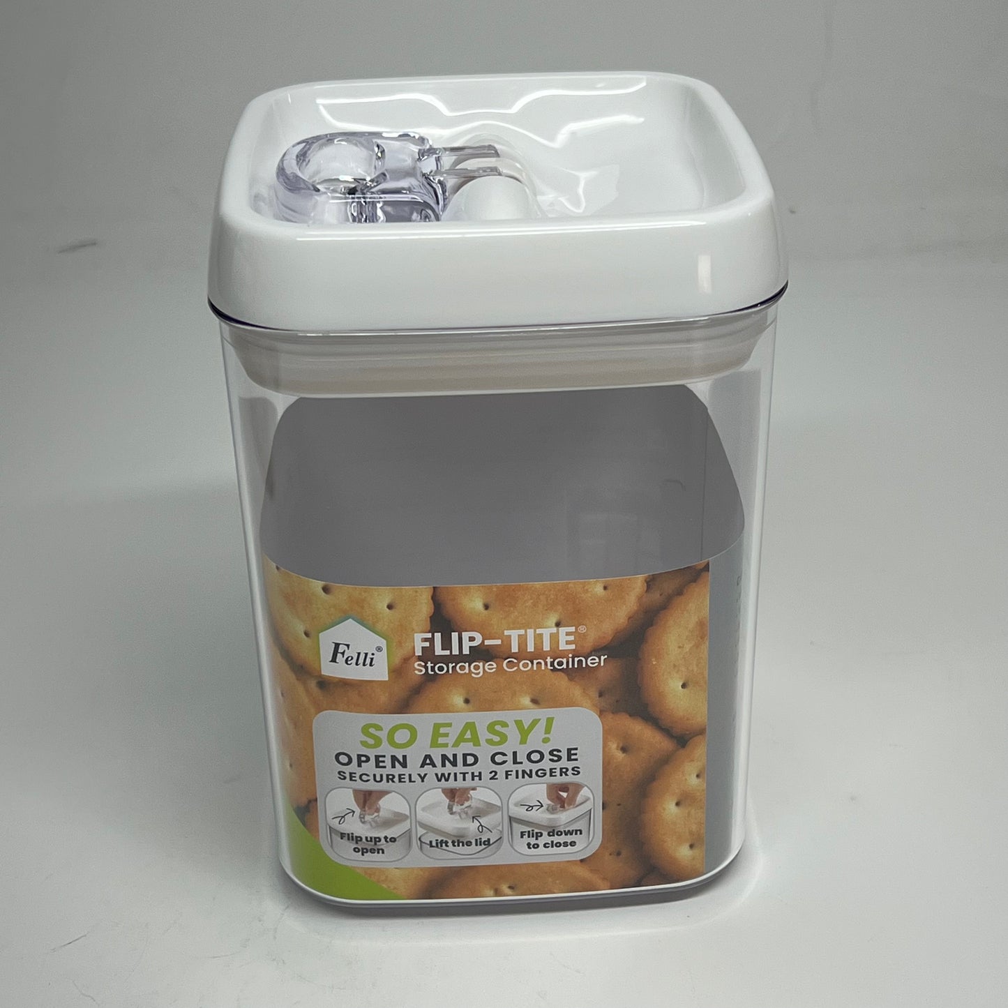 FELLI  (3 PACK) Flip Tite Storage Containers Set 1.7 L White/Clear NLQ507A-060