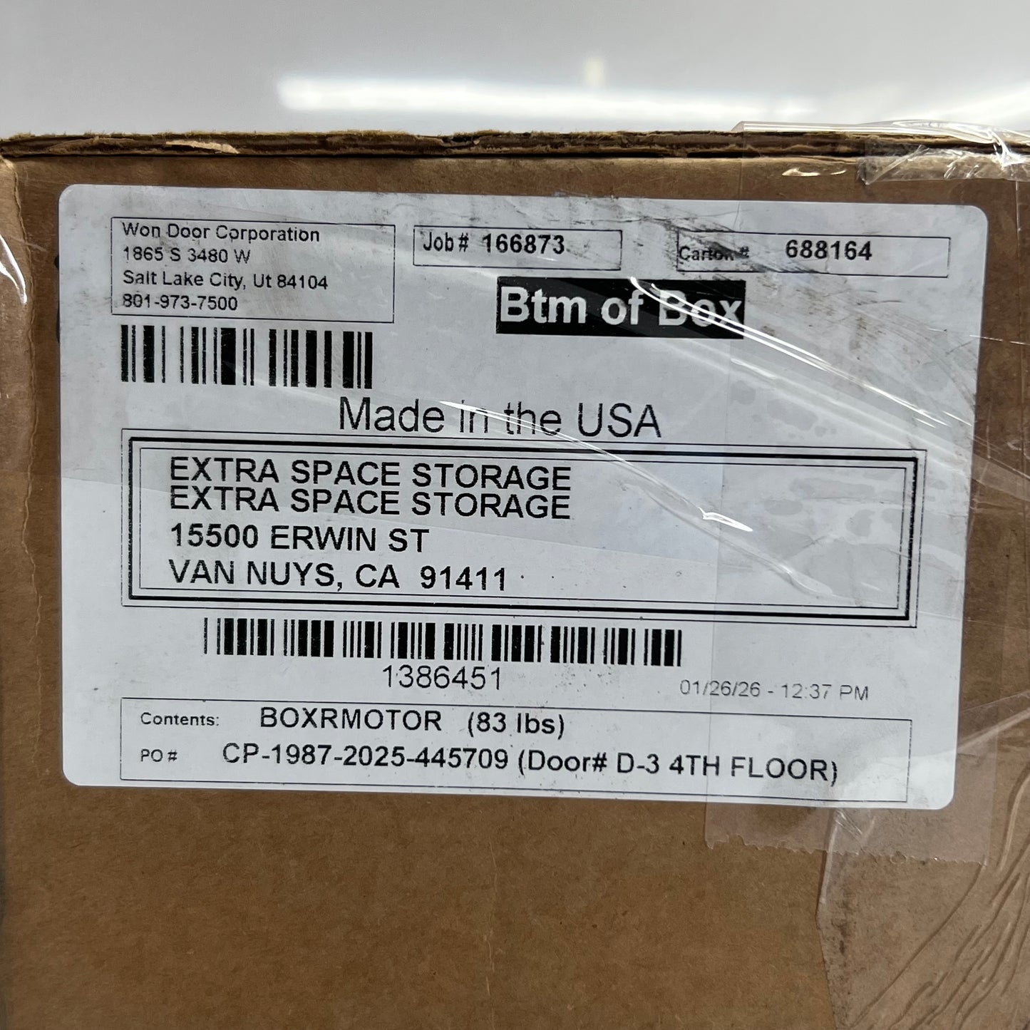WON-DOOR Universal Closing System Subassembly PMD75 Pocket Motor Drive 12V 016151