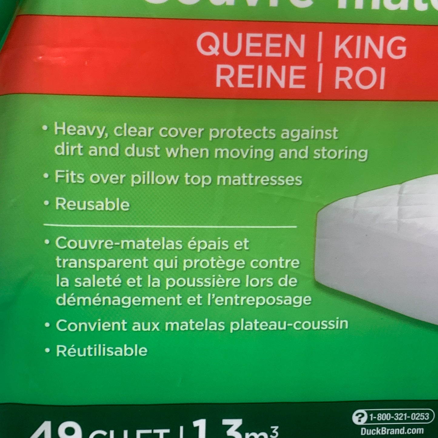 DUCK 2PK Mattress Cover Queen/King 49 CU FT 76IN X 94 IN 075353117262