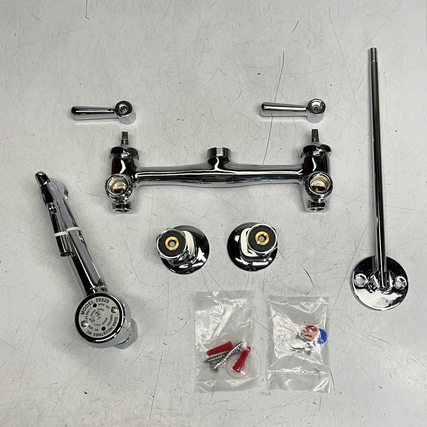 ZURN Wall-Mount Sink Faucet 6" Vacuum Breaker Spout Chrome Z843M1-XL-CS