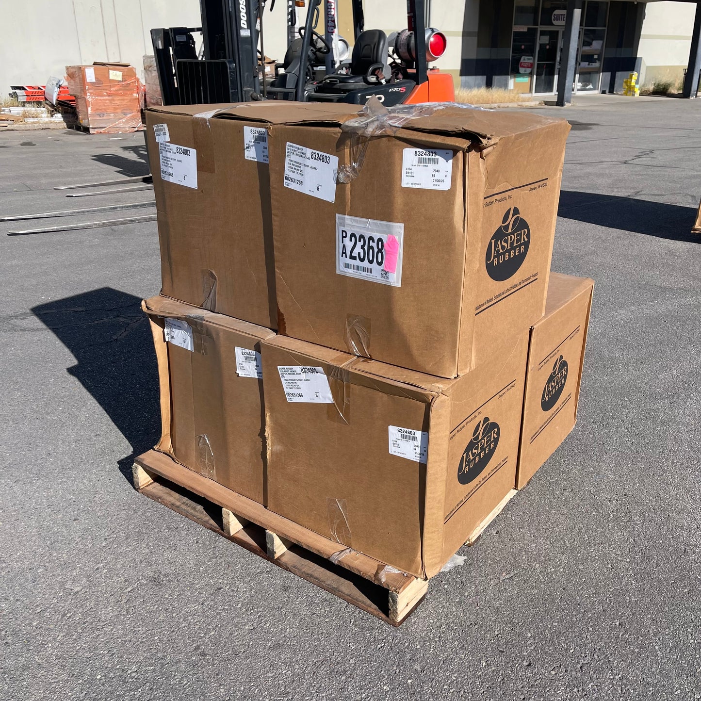 ZA@ Pallet of JASPER RUBBER Round Gaskets 3.5” Dia 002631268 (AS-IS)(A)