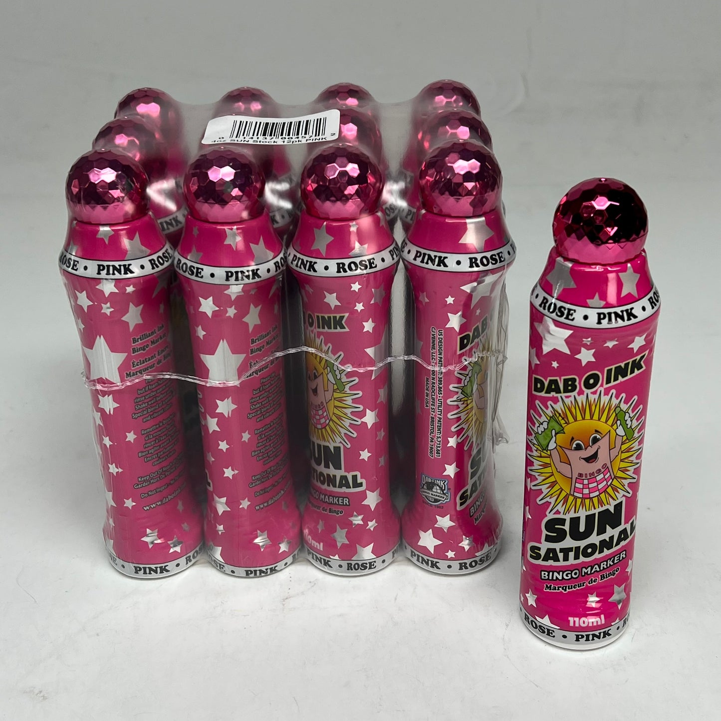 DAB O INK (12 PACK) Sun Sational Bingo Marker Bright Ink 110ml/4oz Pink D26