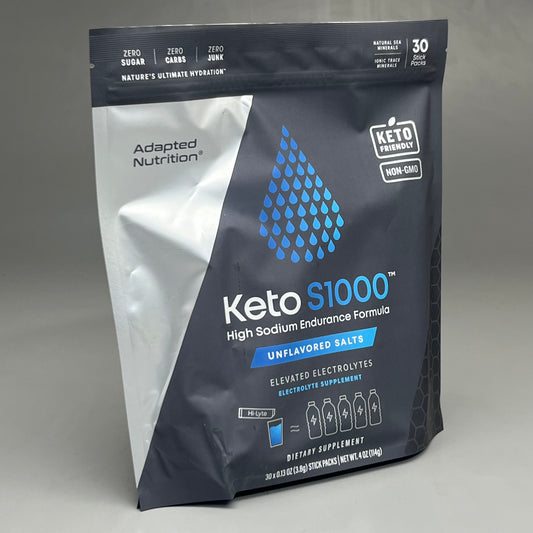 KETO S1000 (30 PACK)  Electrolytes Powder Packets Unflavored Salts 07/25