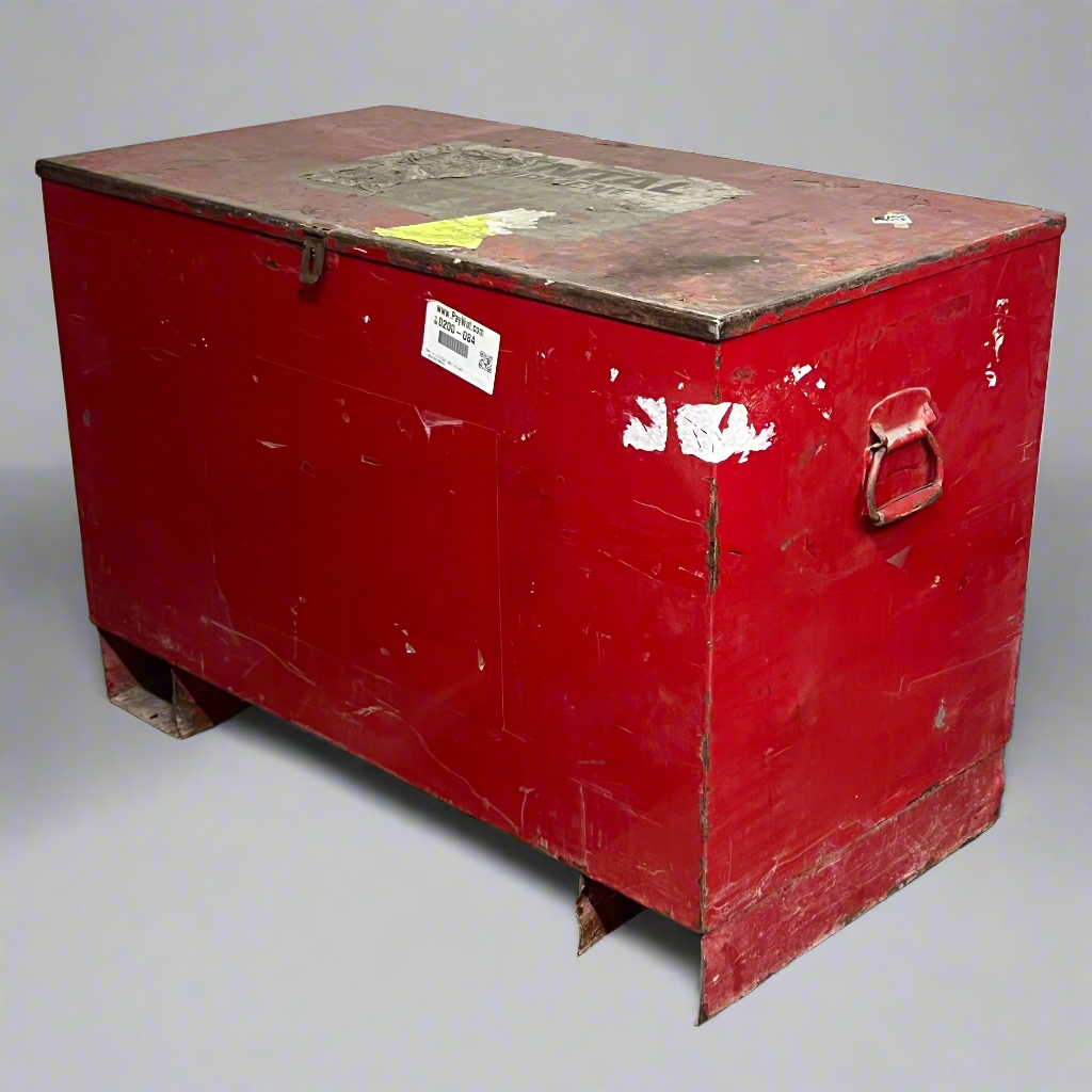 Power Climber Wire Rope Storage Box Red Heavy-Duty Steel 38"x20"x26"  (Damaged)