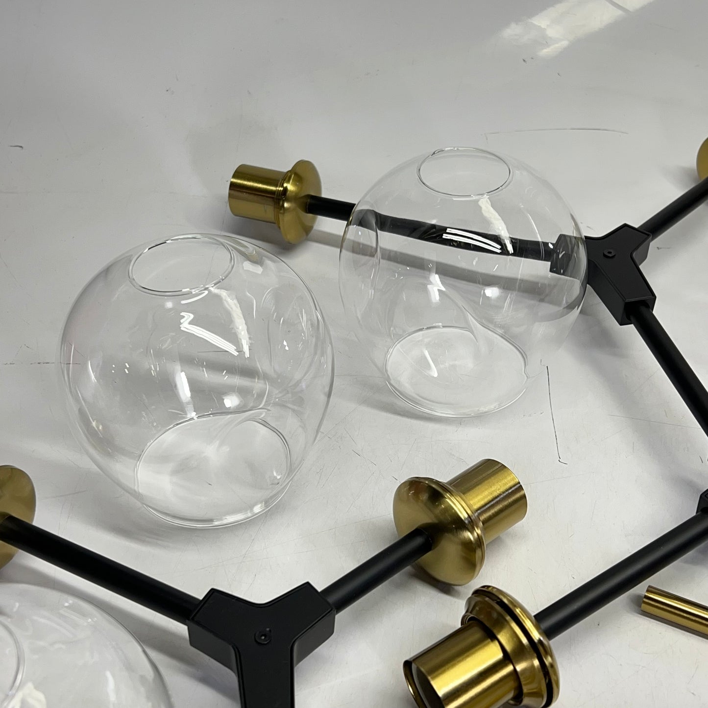 ARTCRAFT Modern Multi Direction Chandelier & Hardware 9 Globe 56"x32" Black/Gold
