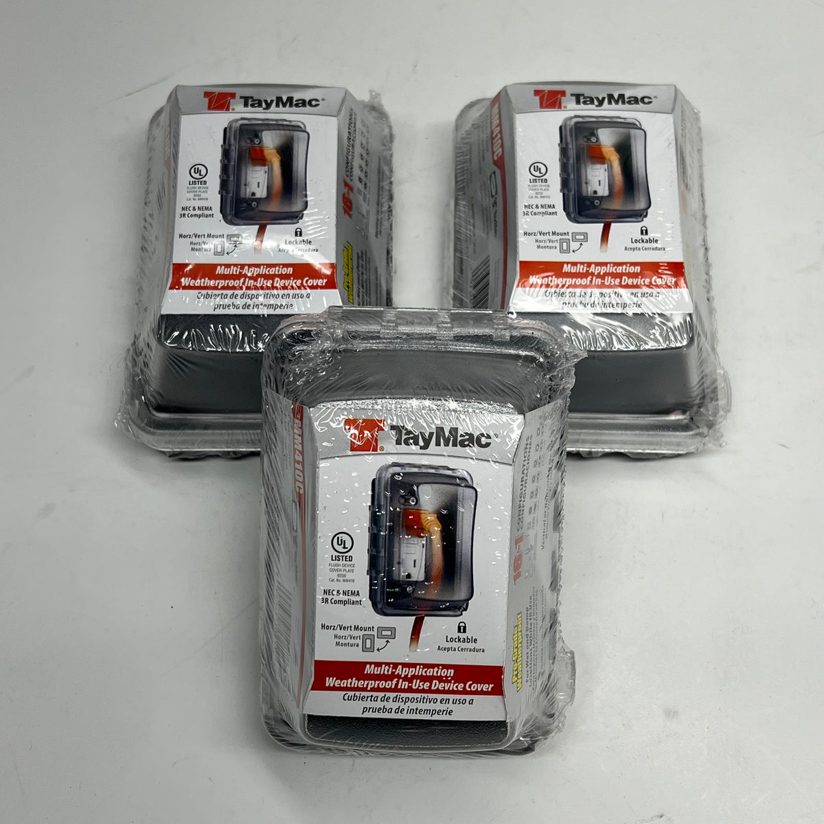 TAYMAC (3 PACK) 1-gang Weatherproof Outdoor Electrical Outlet Cover 2.75" Deep