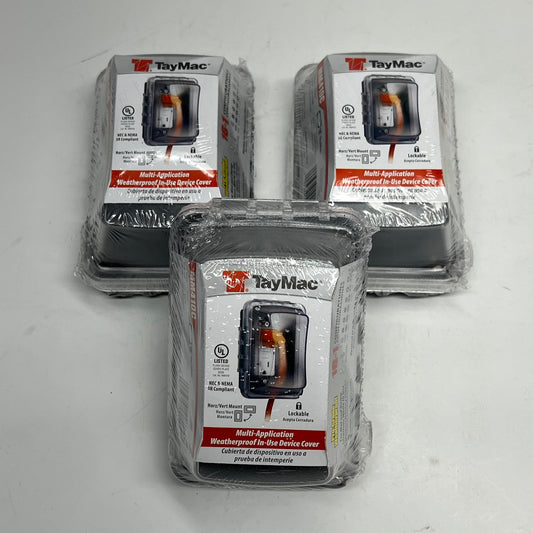 TAYMAC (3 PACK) 1-gang Weatherproof Outdoor Electrical Outlet Cover 2.75" Deep