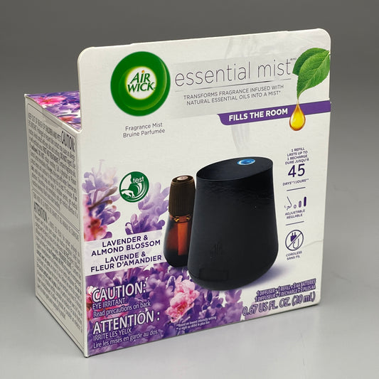 AIR WICK Lavender & Almond Blossom Essential Mist Diffuser Fragrance 0.67 fl oz / 20 ml