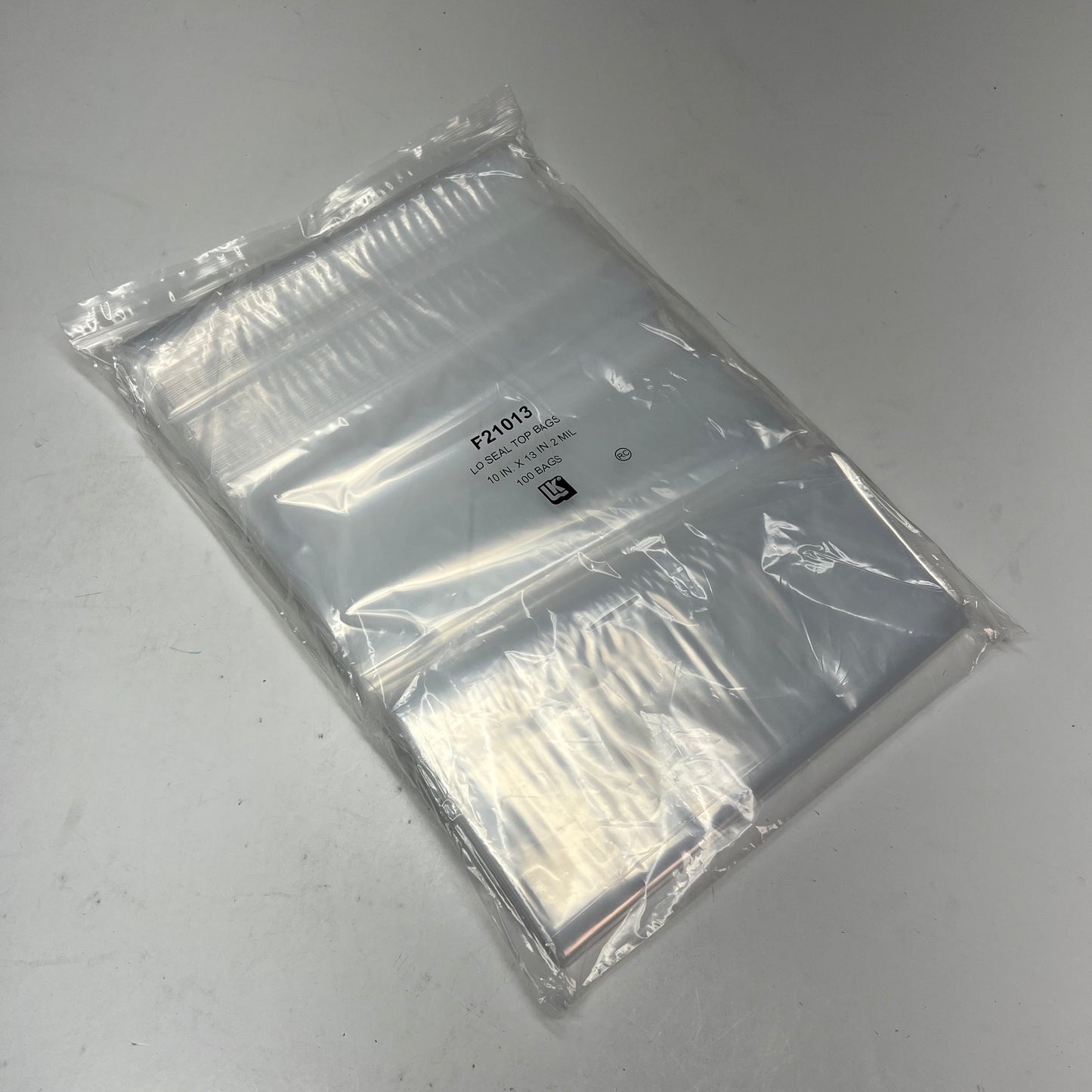 ZA@ LK PACKING (100 PACK) Ld Seal Top Bags 10"x13" Clear F21013